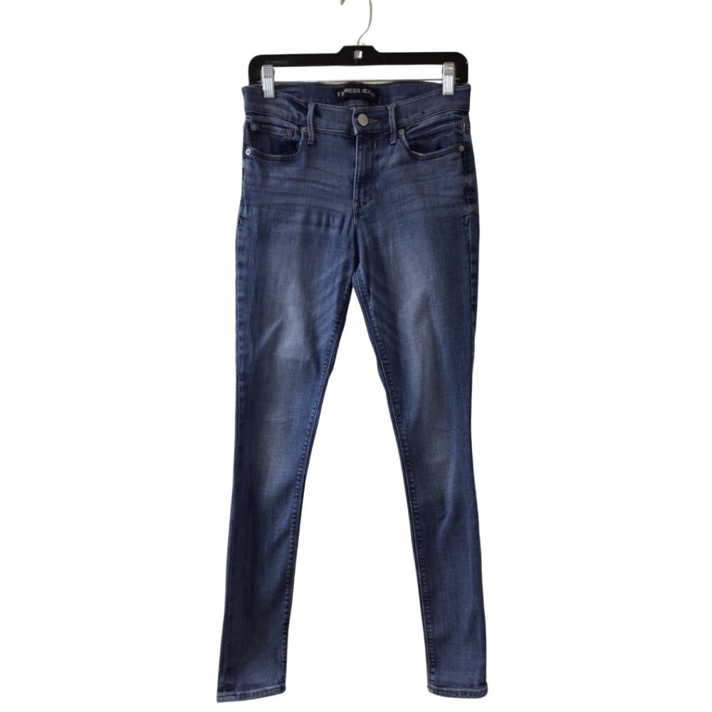 Express Jeans Women’s 6 Blue Legging Mid Rise Denim Stretch Skinny Jegging